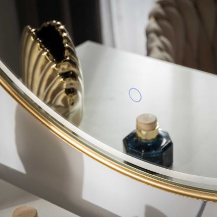 Zuma Line - LED vonios kambario sieninis veidrodis su LED apšvietimu, 36W/230V, 3000/4000/6000K, skersmuo 80 cm, IP44, auksinis