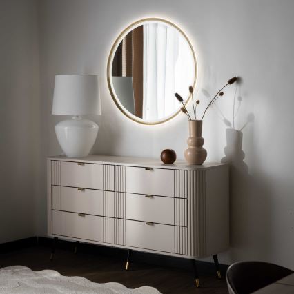 Zuma Line - LED vonios sieninis veidrodis su apšvietimu LED/36W/230V 3000/4000/6000K Ø 80 cm IP44 žalvario apdaila