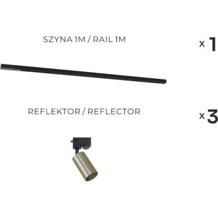 Zuma Line - Taškinis šviestuvas 3xGU10/35W/230V juodas/auksinis