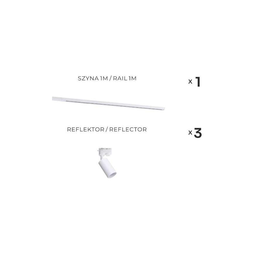 Zuma Line - Taškinis šviestuvas bėgelių sistemoje 3xGU10/35W/230V baltas