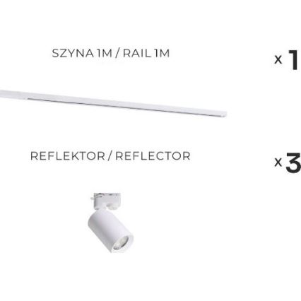 Zuma Line - Taškinis šviestuvas bėginėje sistemoje 3xGU10/35W/230V balta