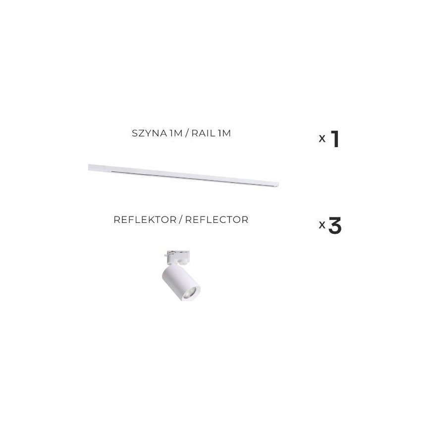 Zuma Line - Taškinis šviestuvas bėginėje sistemoje 3xGU10/35W/230V balta