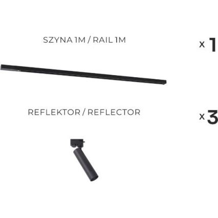 Zuma Line - Taškinis šviestuvas bėginėje sistemoje 3xGU10/35W/230V juodas