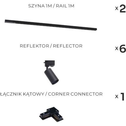 Zuma Line - Taškinis apšvietimas 6xGU10/35W/230V juodas