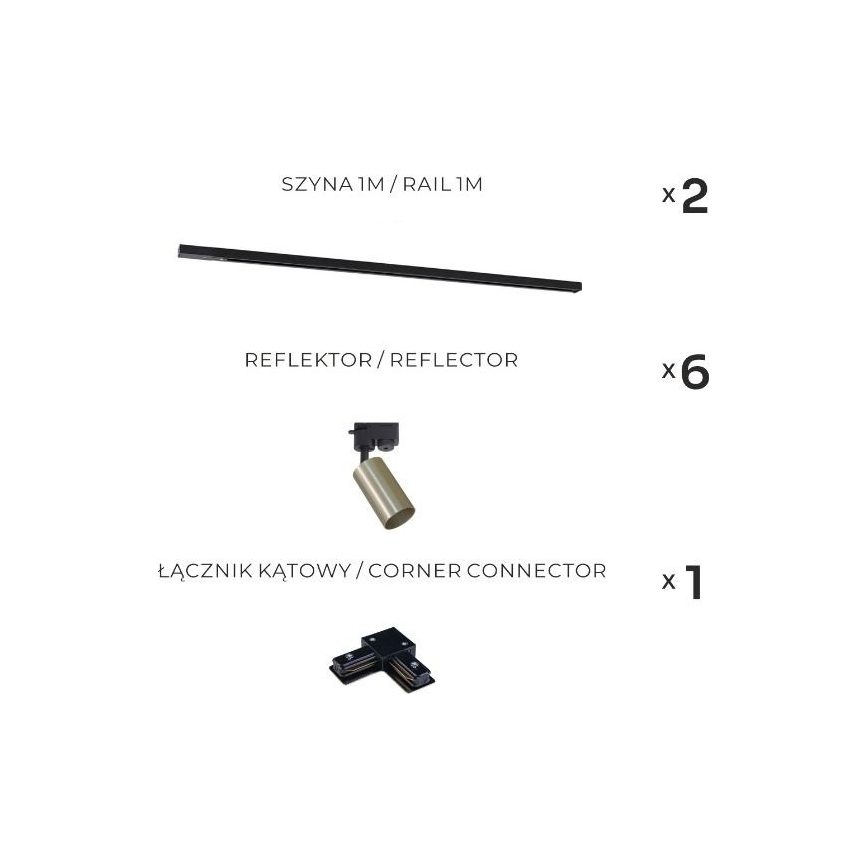 Zuma Line - Taškinis šviestuvas bėginėje sistemoje 6xGU10/35W/230V juoda/auksinė