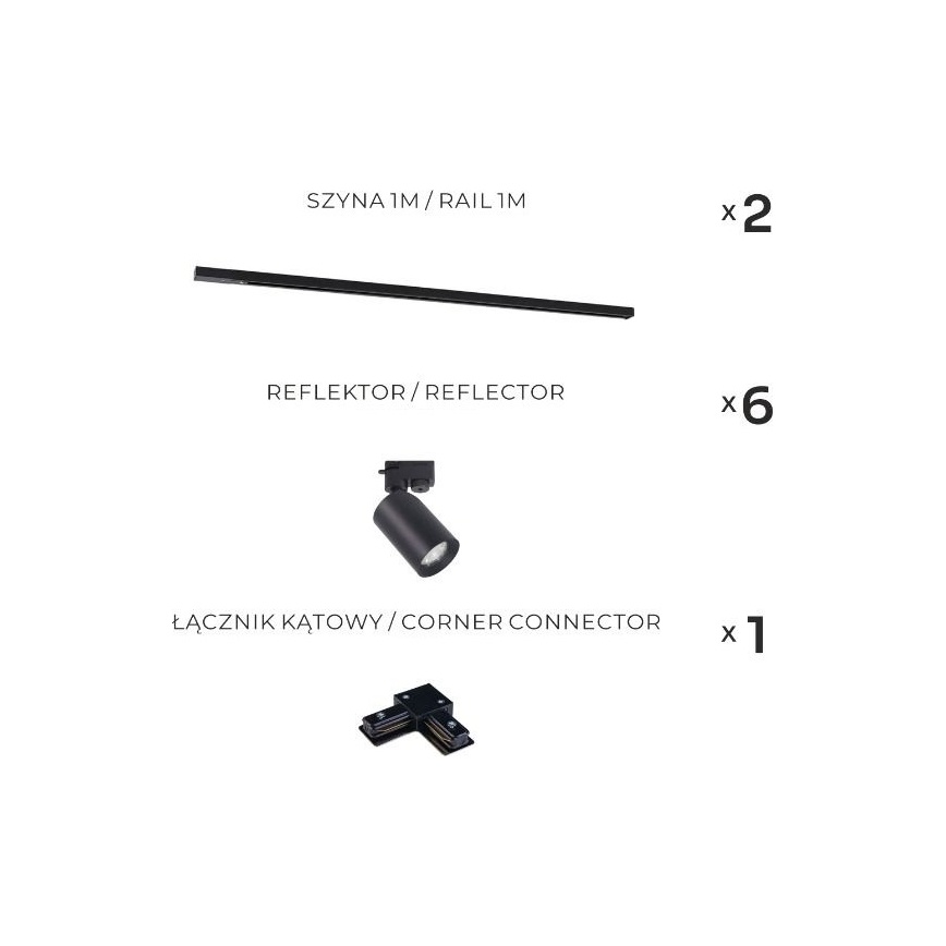 Zuma Line - Taškinis šviestuvas bėgų sistemai 6xGU10/35W/230V juodas