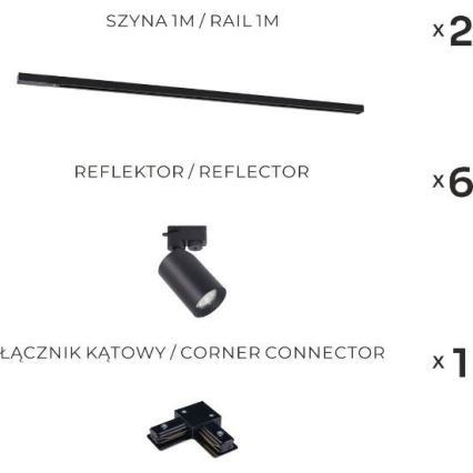 Zuma Line - Toršerinė šviestuvas 6xGU10/35W/230V juoda