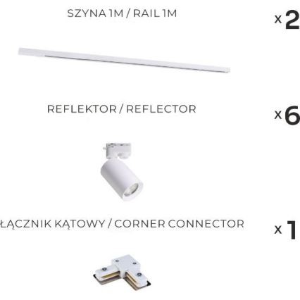 Zuma Line - Taškinis šviestuvas bėginėje sistemoje 6xGU10/35W/230V balta