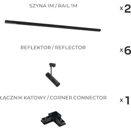 Zuma Line - Bėginis taškinis šviestuvas 6xGU10/35W/230V juodas
