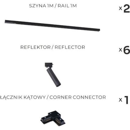 Zuma Line - Taškinis šviestuvas bėgelių sistemoje 6xGU10/35W/230V juodas