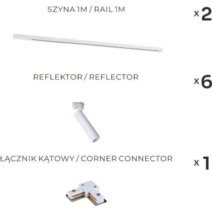 Zuma Line - Kryptinis šviestuvas bėginėje sistemoje 6xGU10/35W/230V baltas