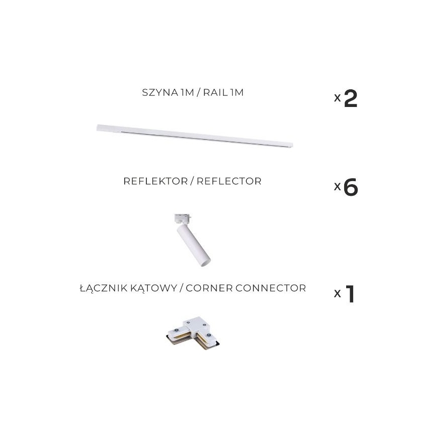 Zuma Line - Kryptinis šviestuvas bėginėje sistemoje 6xGU10/35W/230V baltas