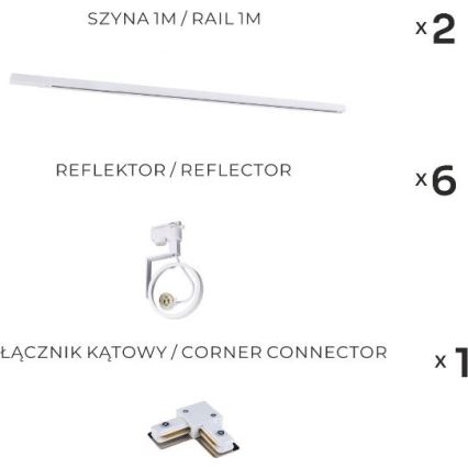 Zuma Line - Kryptinis šviestuvas bėgelių sistemai 6xGU10/15W/230V baltas