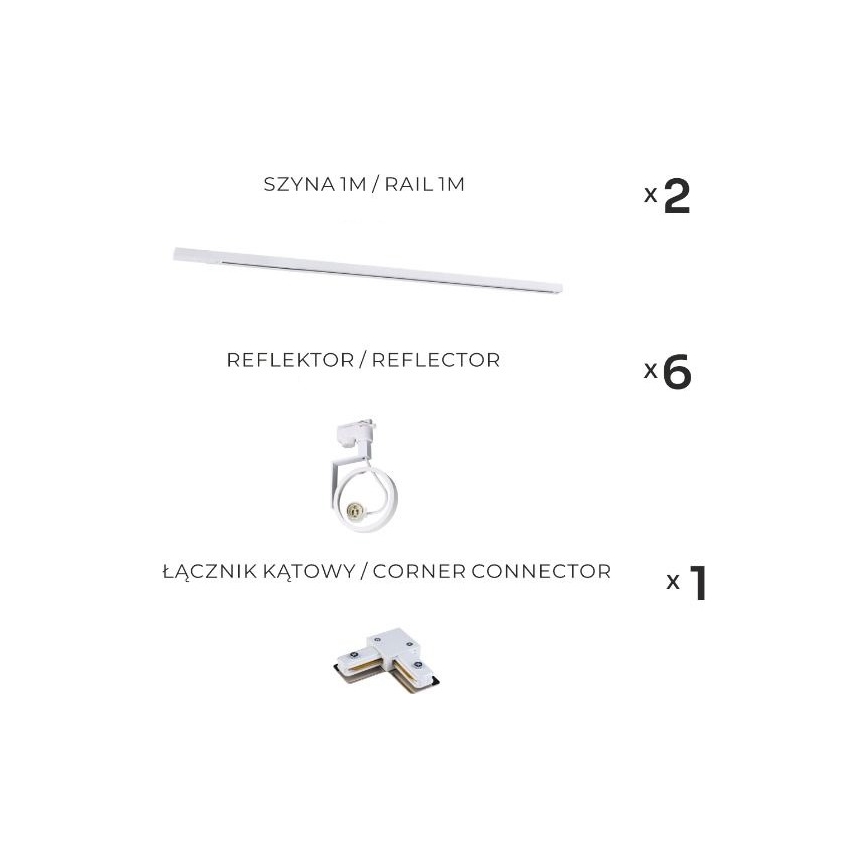Zuma Line - Kryptinis šviestuvas bėgelių sistemai 6xGU10/15W/230V baltas
