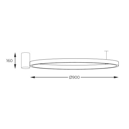 Zuma Line - LED lubinis šviestuvas LED/40W/230V 3000/4000/6000K diametras 90 cm juoda