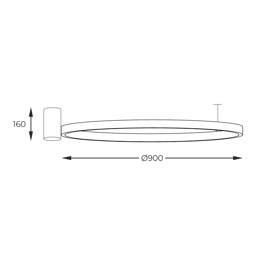 Zuma Line - LED lubinis šviestuvas LED/40W/230V 3000/4000/6000K diametras 90 cm juoda