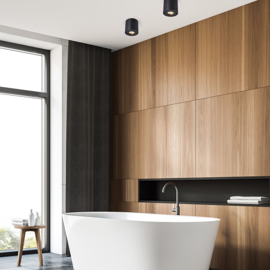 Zuma Line - LED RGBW dimeriuojamas vonios taškinis šviestuvas 1xGU10/6W/230V IP44 juodas + nuotolinis valdymas