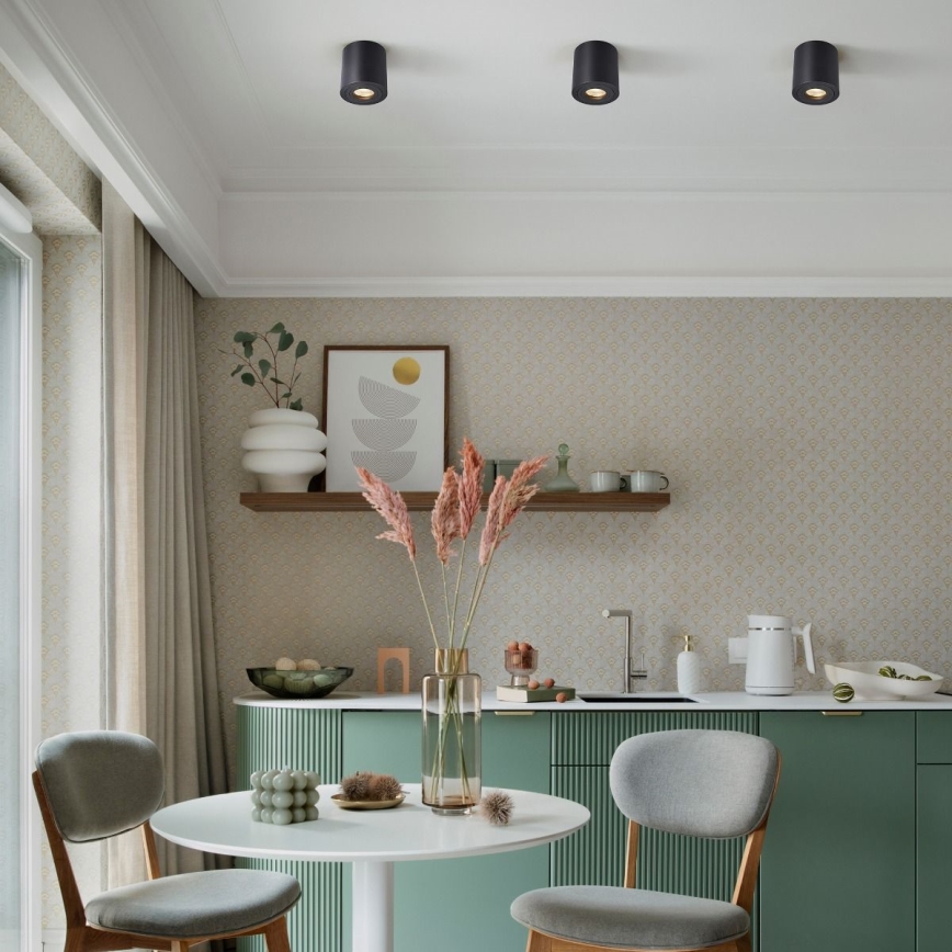 Zuma Line - LED RGBW dimeriuojamas vonios taškinis šviestuvas 1xGU10/6W/230V IP44 juodas + nuotolinis valdymas