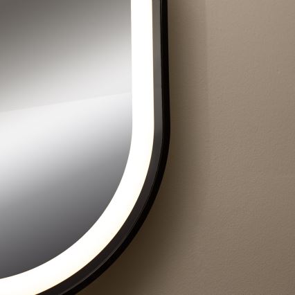 Zuma Line - LED Vonios sieninis veidrodis su foniniu apšvietimu LED/24W/230V 3000/4000/6000K 70x50 cm IP44 juoda