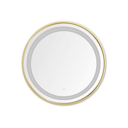 Zuma Line - LED Vonios  sieninis veidrodis su foniniu apšvietimu LED/24W/230V 3000/4000/6000K diametras 60 cm IP44 auksas