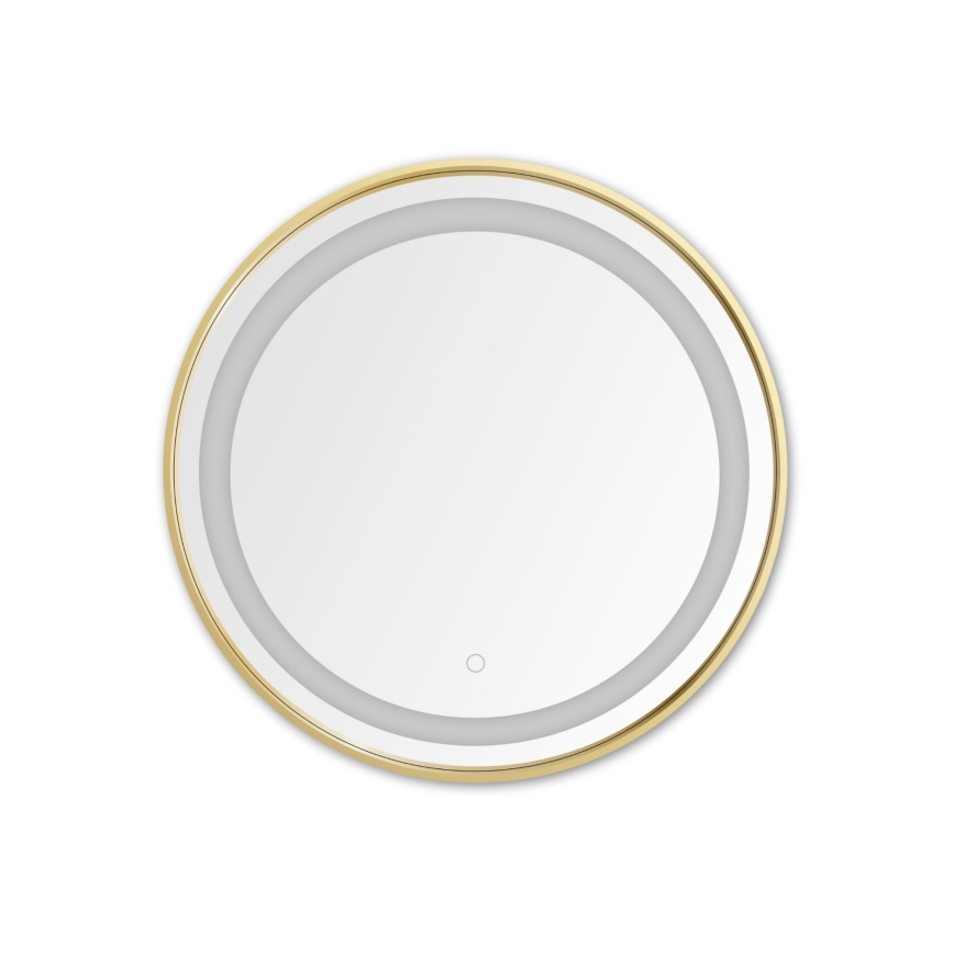 Zuma Line - LED Vonios  sieninis veidrodis su foniniu apšvietimu LED/24W/230V 3000/4000/6000K diametras 60 cm IP44 auksas
