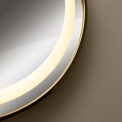 Zuma Line - LED Vonios  sieninis veidrodis su foniniu apšvietimu LED/24W/230V 3000/4000/6000K diametras 60 cm IP44 auksas