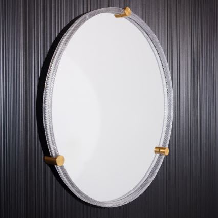 Zuma Line - LED Vonios sieninis veidrodis su foniniu apšvietimu LED/24W/230V 3000/4000/6000K diametras 60 cm IP44 permatoma/auksas