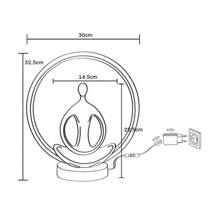 Zuma Line - LED stalinis šviestuvas LED/4W/5V juoda/auksas
