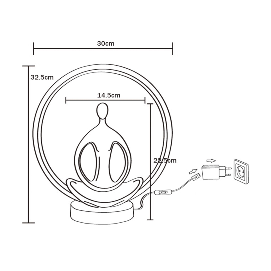 Zuma Line - LED stalinis šviestuvas LED/4W/5V juoda/auksas