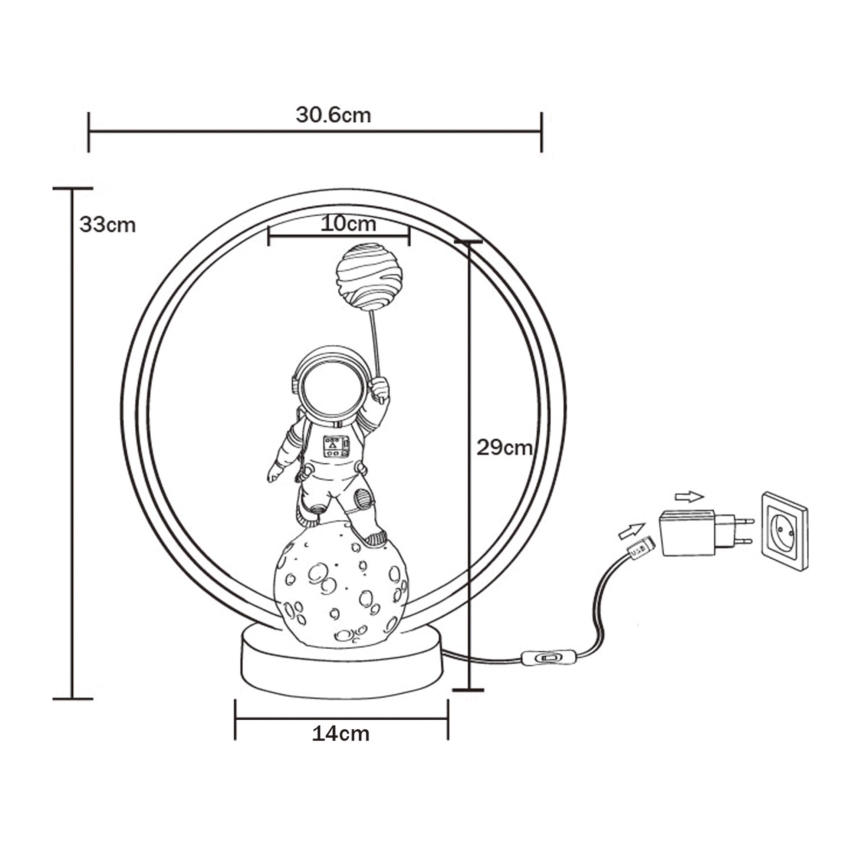 Zuma Line - LED stalinis šviestuvas LED/4W/5V juoda