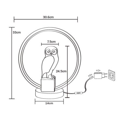 Zuma Line - LED stalinis šviestuvas LED/4W/5V juoda/balta