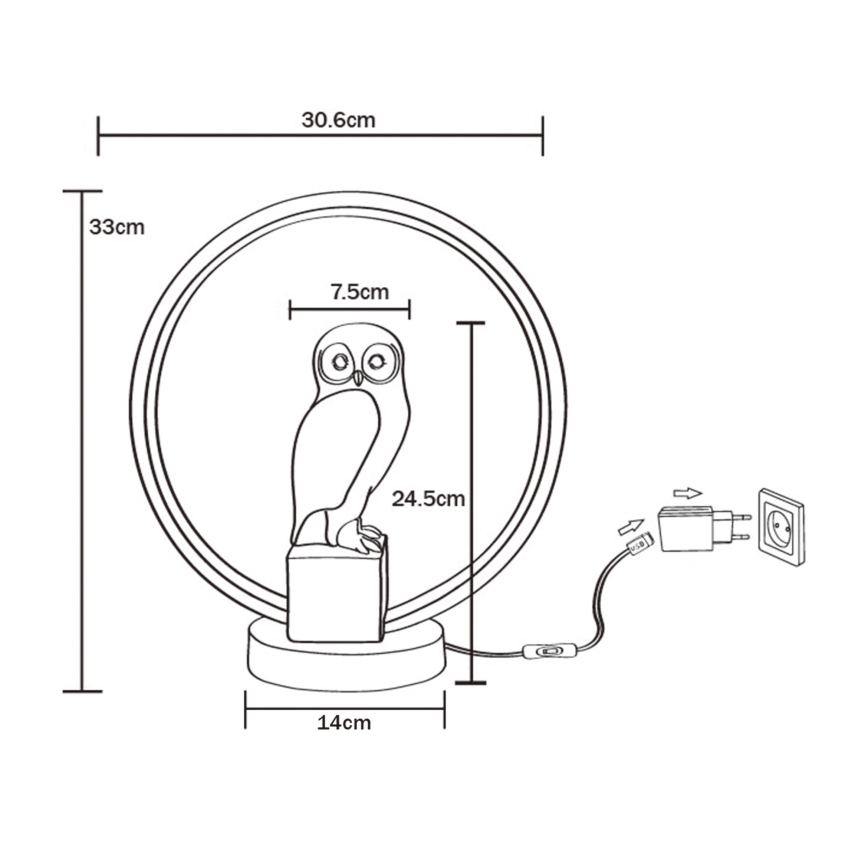 Zuma Line - LED stalinis šviestuvas LED/4W/5V juoda/balta