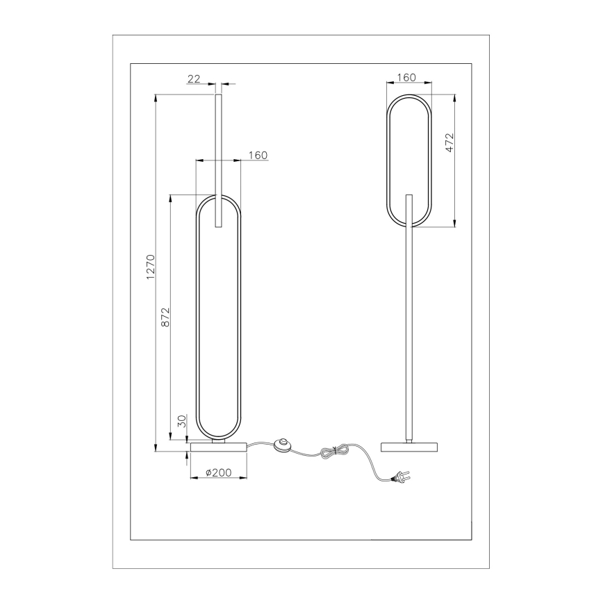 Zuma Line - LED grindinė lempa 2xLED/36W/230V juoda/auksinė