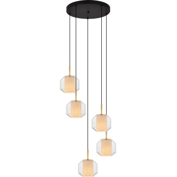 Zuma Line - Kabanti liustra ant laido 5xE27/25W/230V Ø 73 cm auksinė/juoda