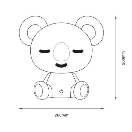 Zuma Line - LED Pritemdoma vaikiška liečiama stalinė lempa LED/3W/230V koala pilka