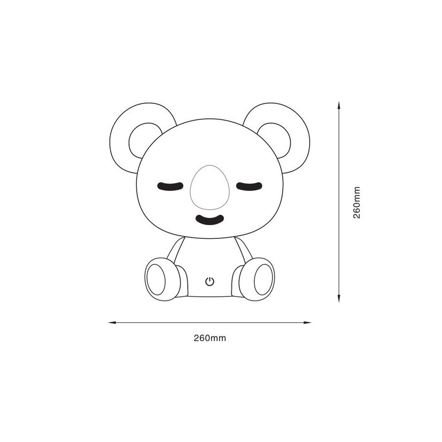 Zuma Line - LED Pritemdoma vaikiška liečiama stalinė lempa LED/3W/230V koala pilka