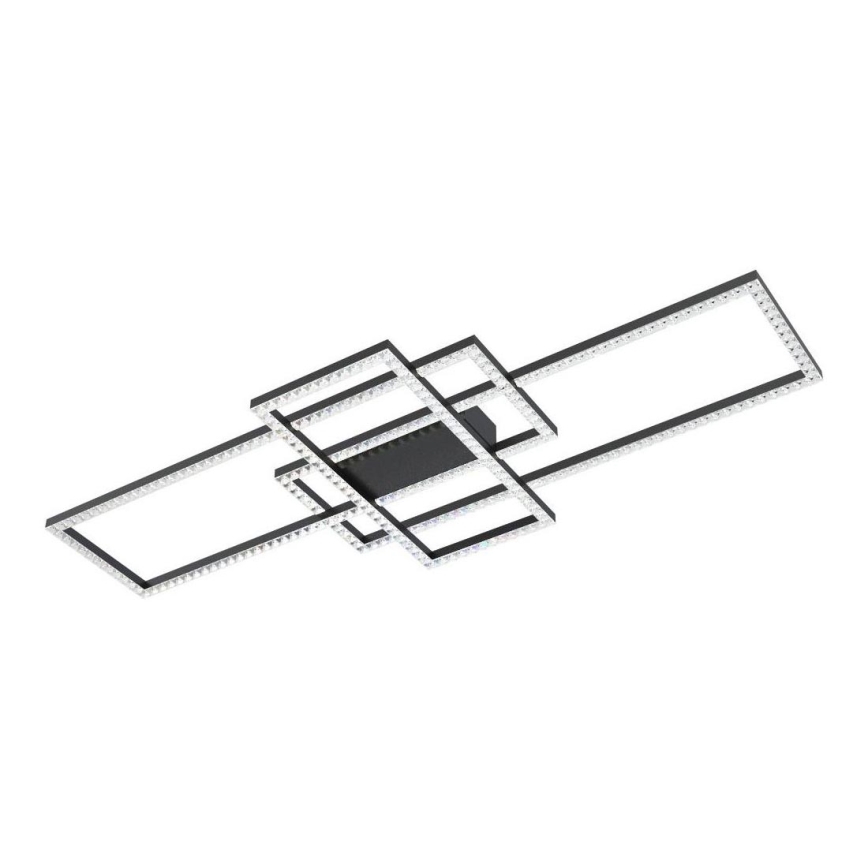 Zuma Line - LED Pritemdomi krištoliniai lubiniai šviestuvai LED/52W/230V 2700-6000K juoda + nuotolinio valdymo pultas