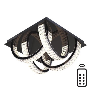 Zuma Line - LED reguliuojamas kristalinis lubų šviestuvas LED/23,5W/230V 2700-6000K juodas + nuotolinio valdymo pultas