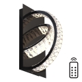Zuma Line - LED reguliuojamas kristalinis sieninis šviestuvas LED/18W/230V 2700-6000K juodas + nuotolinio valdymo pultas