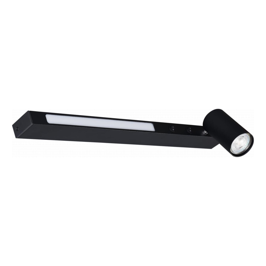 Zuma Line - LED sieninis akcentinis šviestuvas 1xGU10/5W/230V + LED/8W juoda