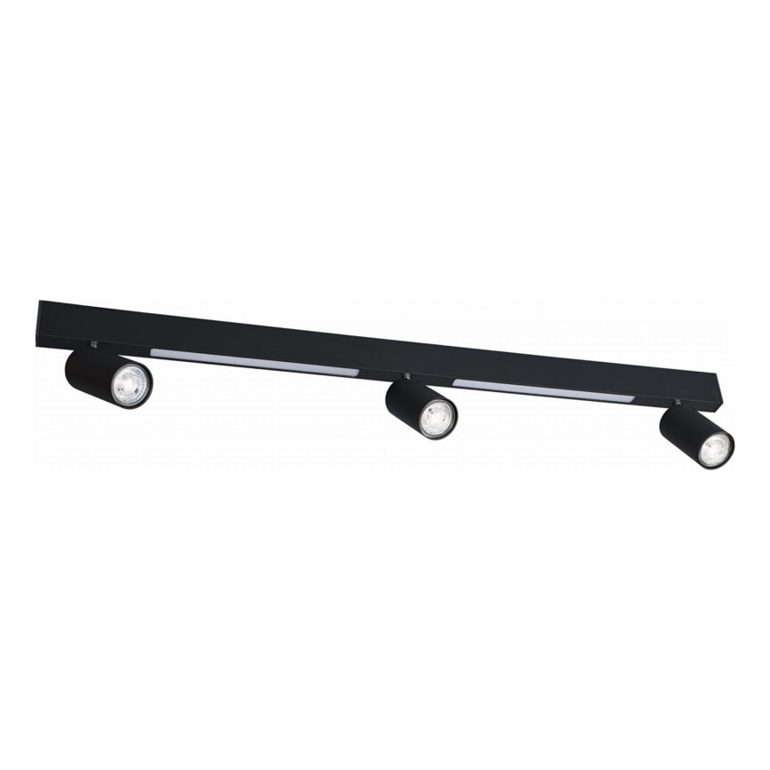 Zuma Line - LED Sieninis taškinis šviestuvas 3xGU10/5W/230V + 2xLED/8W juodas