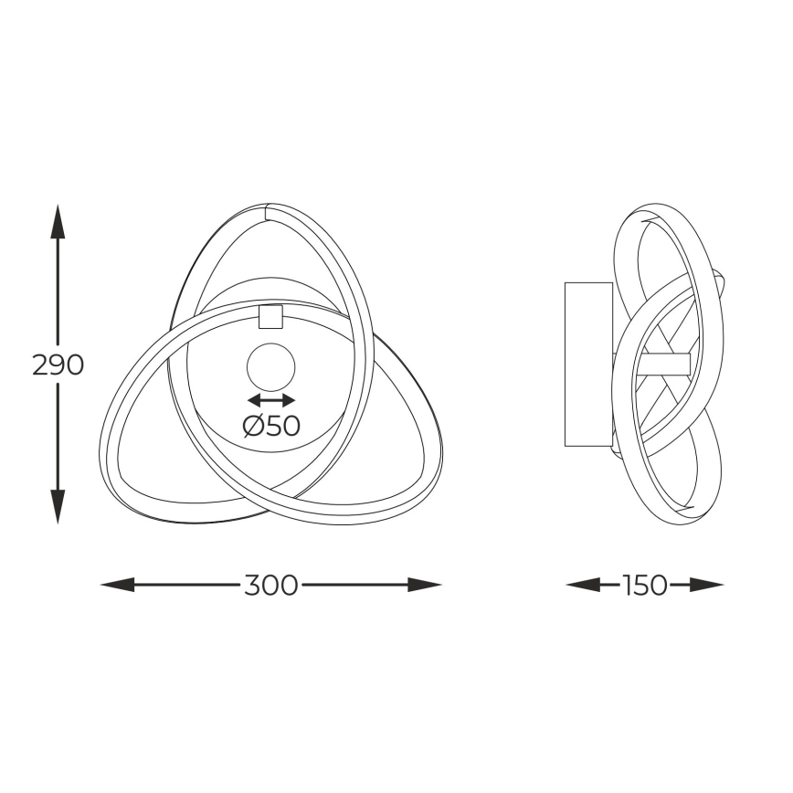 Zuma Line - LED sieninis šviestuvas LED/14W/230V juoda/auksas