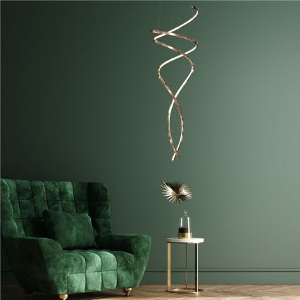Zuma Line - LED Reguliuojamas pakabinamas sietynas LED/68W/230V 3000/4000/6000K Rožinis auksas + nuotolinio valdymo pultas