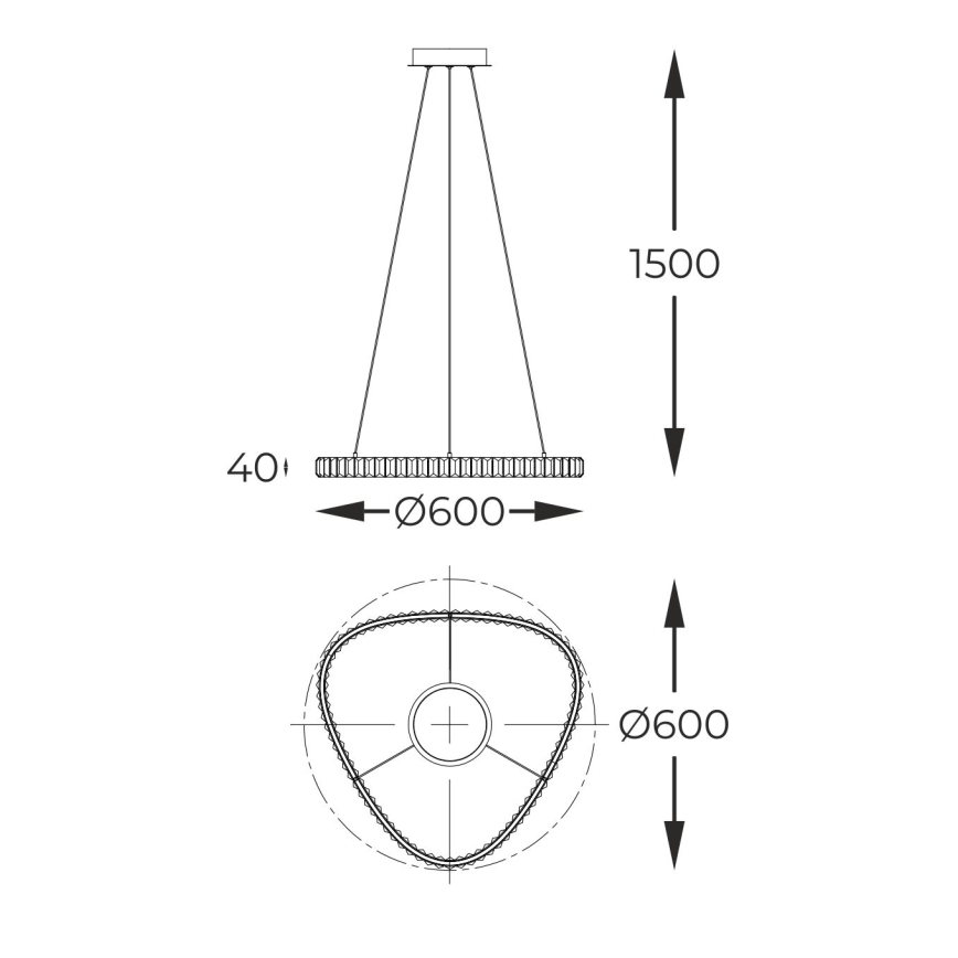 Zuma Line - LED reguliuojamas krištolinis šviestuvas ant laido LED/25W/230V 2700-6000K + nuotolinis valdymas