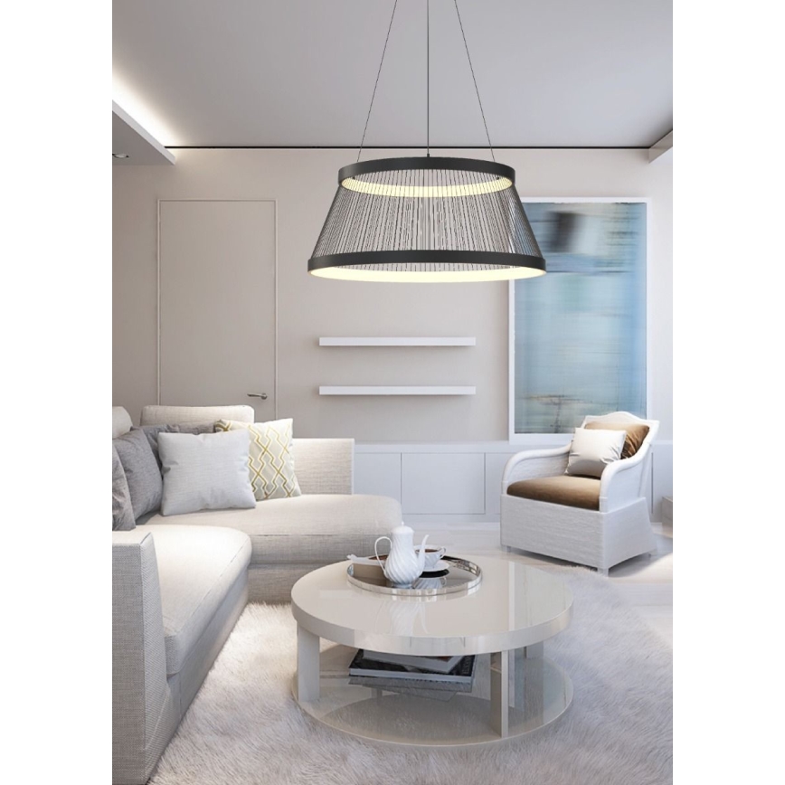 Zuma Line - LED Reguliuojamas pakabinamas sietynas LED/53W/230V 2700-6000K juoda + nuotolinio valdymo pultas