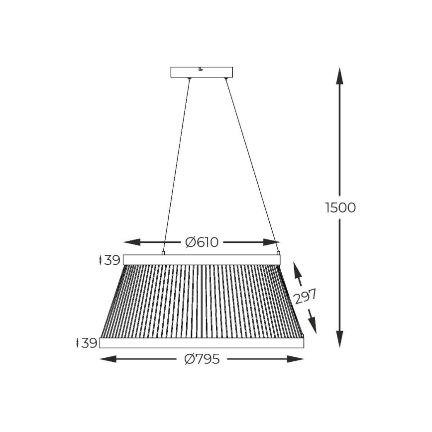 Zuma Line - LED Reguliuojamas pakabinamas sietynas LED/53W/230V 2700-6000K juoda + nuotolinio valdymo pultas