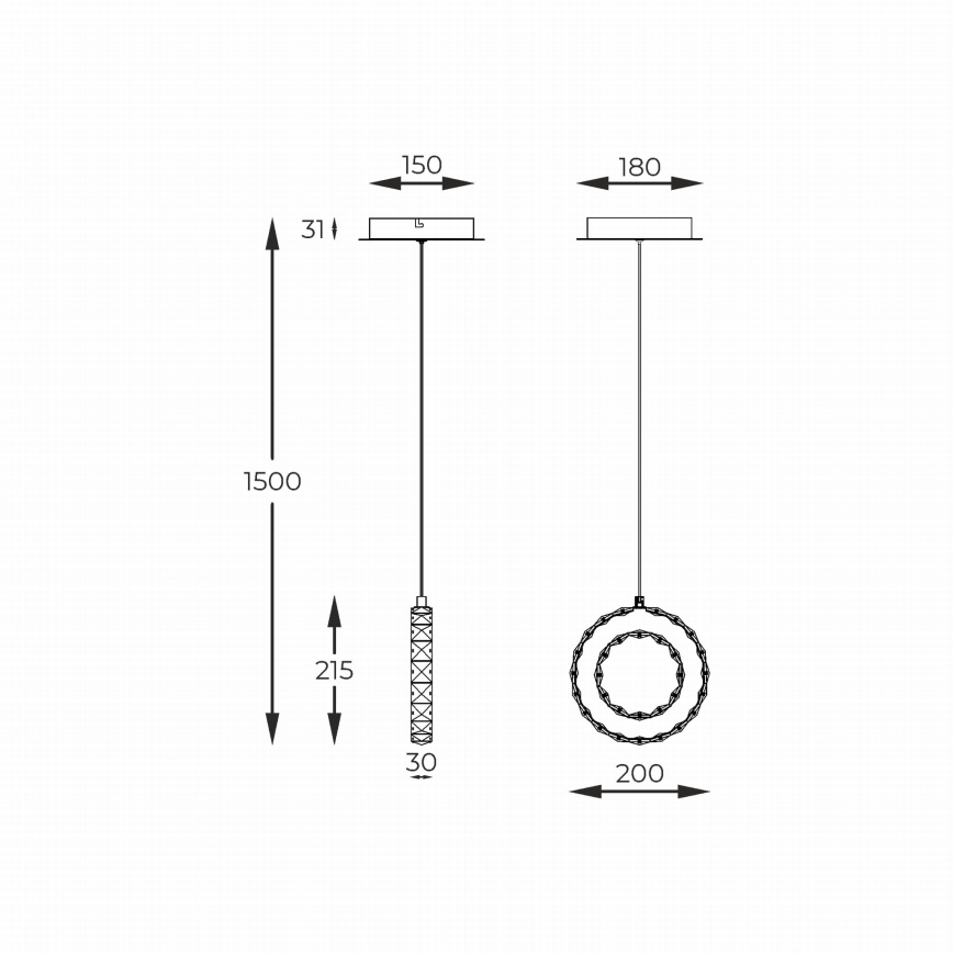 Zuma Line - LED dimeriuojamas pakabinamas šviestuvas ant laido LED/10W/230V auksinė