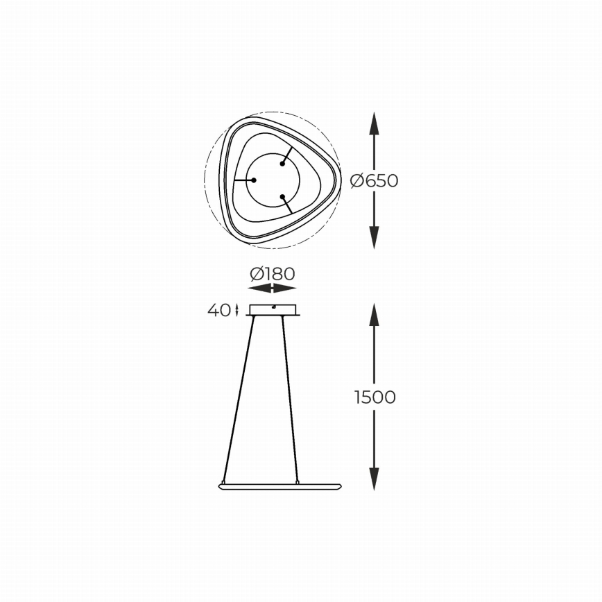 Zuma Line - LED Reguliuojamas pakabinamas sietynas LED/34W/230V 3000K juoda blizgus chromas