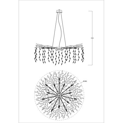 Zuma Line - Pakabinamas šviestuvas ant laido 14xG9/3,5W/230V skersm. 100 cm auksinis