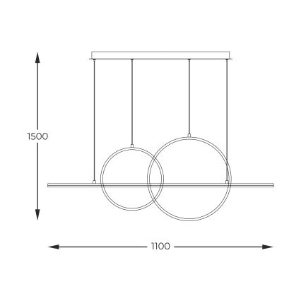 Zuma Line - LED Reguliuojamas pakabinamas sietynas LED/34W/230V auksas